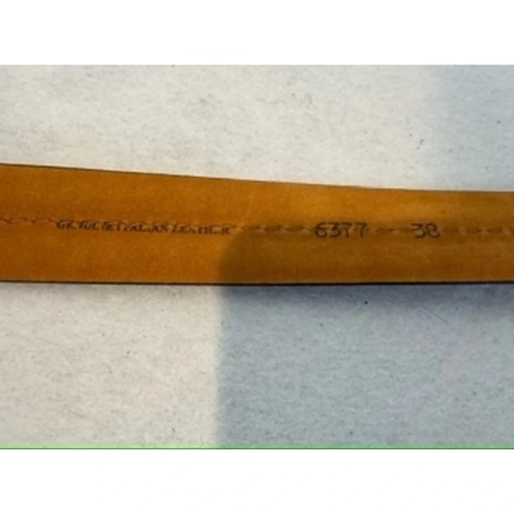 Remo Tulliani Brown Genuine Italian Leather Dress Belt - USA - Men Size 38‎